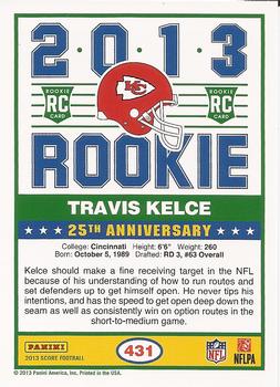 2013 Score #431 Travis Kelce Back