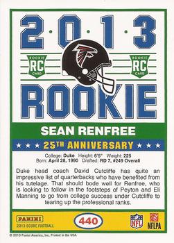 2013 Score #440 Sean Renfree Back