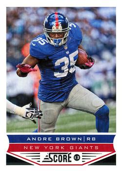 2013 Score #142 Andre Brown Front
