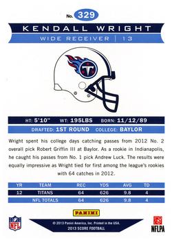 2013 Score #329 Kendall Wright Back