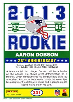 2013 Score #331 Aaron Dobson Back