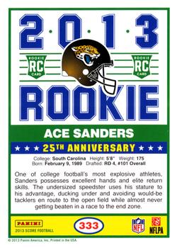 2013 Score #333 Ace Sanders Back