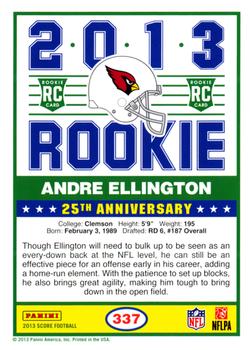 2013 Score #337 Andre Ellington Back