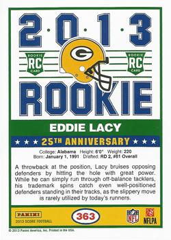 2013 Score #363 Eddie Lacy Back