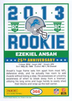 2013 Score #366 Ezekiel Ansah Back
