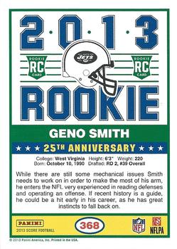 2013 Score #368 Geno Smith Back