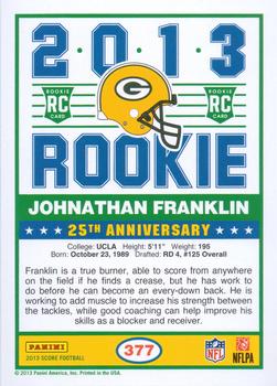 2013 Score #377 Johnathan Franklin Back