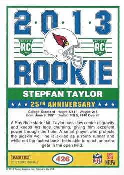 2013 Score #426 Stepfan Taylor Back