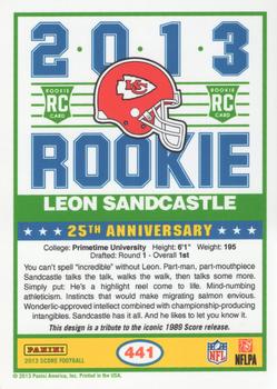 2013 Score #441 Leon Sandcastle Back