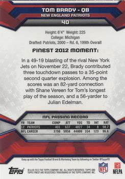 2013 Finest #40 Tom Brady Back