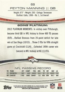 2013 Topps Platinum #69 Peyton Manning Back