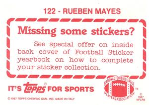 1987 Topps Stickers #122 Rueben Mayes Back