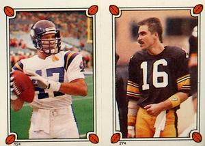1987 Topps Stickers #124 / 274 Joey Browner / Mark Malone Front
