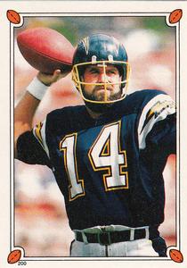 1987 Topps Stickers #200 Dan Fouts Front