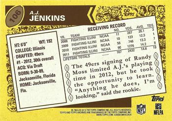 2013 Topps Archives - Gold #106 A.J. Jenkins Back