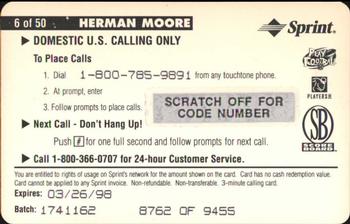 1996 Pro Line II Intense - Phone Cards $3 #6 Herman Moore Back