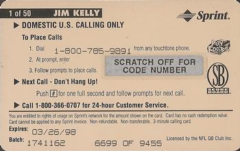 1996 Pro Line II Intense - Phone Cards $3 #1 Jim Kelly Back
