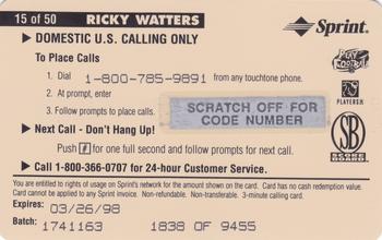 1996 Pro Line II Intense - Phone Cards $3 #15 Ricky Watters Back