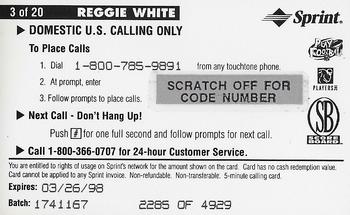 1996 Pro Line II Intense - Phone Cards $5 #3 Reggie White Back