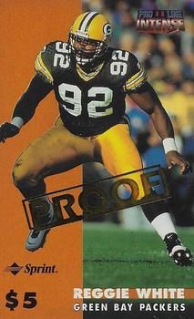 1996 Pro Line II Intense - Phone Cards $5 Proofs #3 Reggie White Front