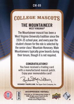2013 Upper Deck - College Mascots Manufactured Patches #CM-89 The Mountaineer Back