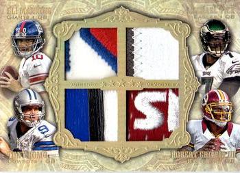2012 Topps Five Star - Quad Patches Five Star 1/1 #FSQP-MVRG Eli Manning / Michael Vick / Tony Romo / Robert Griffin III Front