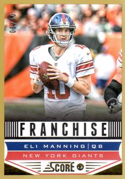 2013 Score - Gold Zone #287 Eli Manning Front