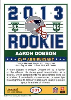 2013 Score - Blue #331 Aaron Dobson Back