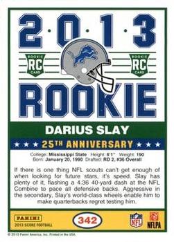 2013 Score - Blue #342 Darius Slay Back