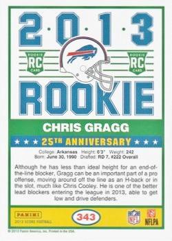 2013 Score - Blue #343 Chris Gragg Back