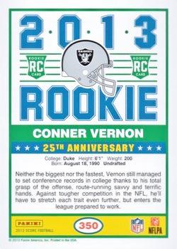 2013 Score - Blue #350 Conner Vernon Back
