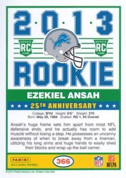 2013 Score - Blue #366 Ezekiel Ansah Back