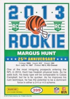 2013 Score - Blue #399 Margus Hunt Back