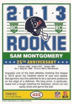2013 Score - Blue #422 Sam Montgomery Back