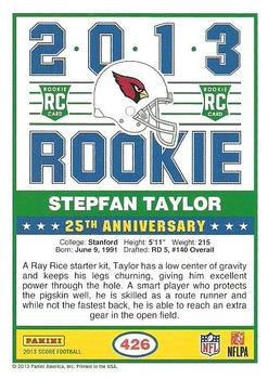 2013 Score - Blue #426 Stepfan Taylor Back