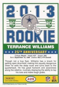 2013 Score - Blue #429 Terrance Williams Back