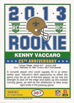 2013 Score - Red #387 Kenny Vaccaro Back
