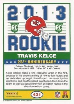 2013 Score - Red #431 Travis Kelce Back