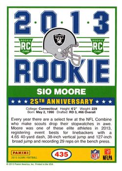2013 Score - Red #435 Sio Moore Back