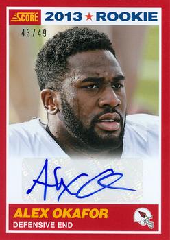 2013 Score - Rookie Signatures Red #336 Alex Okafor Front