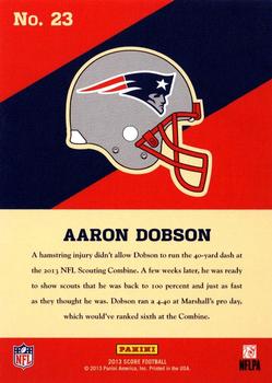 2013 Score - Hot Rookies Retail #23 Aaron Dobson Back