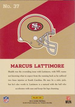 2013 Score - Hot Rookies Retail #37 Marcus Lattimore Back