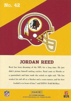 2013 Score - Hot Rookies Retail #42 Jordan Reed Back