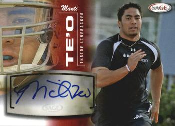 2013 SAGE - Autographs Red #55 Manti Te'o Front
