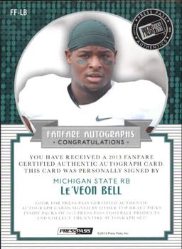 2013 Press Pass Fanfare - Red Ink #FFLB Le'Veon Bell Back