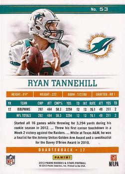 2013 Panini Rookies & Stars #53 Ryan Tannehill Back
