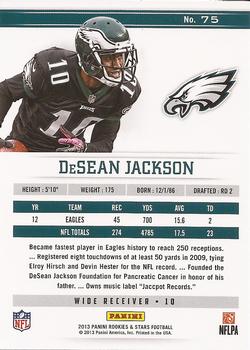 2013 Panini Rookies & Stars #75 DeSean Jackson Back