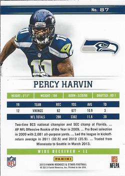 2013 Panini Rookies & Stars #87 Percy Harvin Back