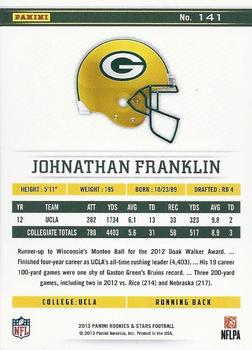 2013 Panini Rookies & Stars #141 Johnathan Franklin Back