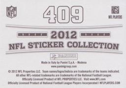 2012 Panini Stickers #409 Beanie Wells Back